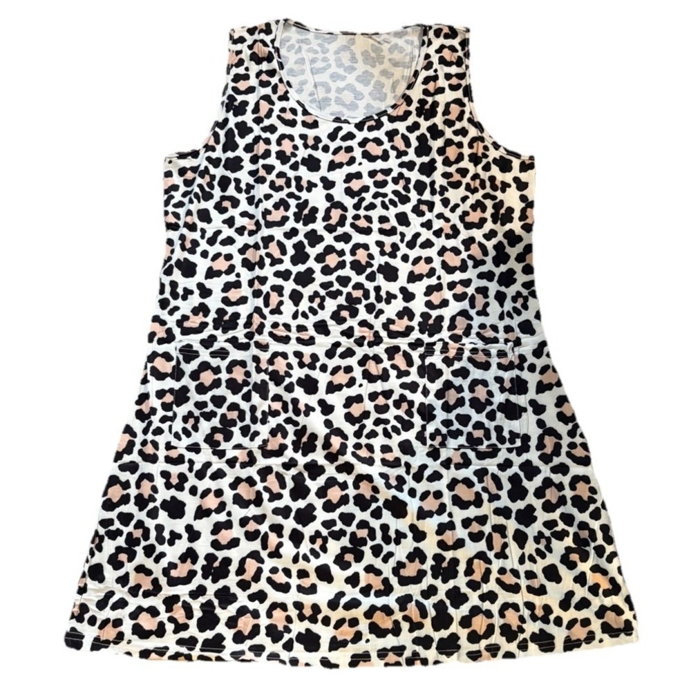 Womens XXL Lightweight Leopard Print Sleeveless Summer Dress - Picture 1 of 3